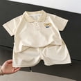 thumbnail image 4 of Odeerbi Niños 2 Piezas Preppy Outfit Oso Bordado Tenis Camisa de Golf y Pantalones Cortos Conjunto de Uniforme Escolar, 4 of 8