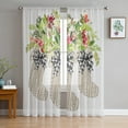 thumbnail image 3 of Sheer Curtains 72 inches Long, Christmas Bowknot Stocking with Holly Berry Light Filtering Sheer Window Curtains Rod Pocket Voile Drapes for Bedroom Living Room, 52"W x 72"L 2 Panels, 3 of 7