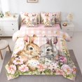 thumbnail image 1 of Erosebridal Easter Rabbit Bedding Sets Twin Size,Cute Eggs Comforter Sets with Sheets,Girly Plaid Room Decorative,Reversible,7pcs, 1 of 5