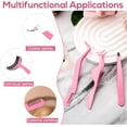 thumbnail image 4 of 3pcs Eyelash Tweezers Tool, 3 Designs False Eyelash Extension Tweezers Set Stainless Steel Lash Cluster Applicator with Comb Multifunctional Makeup Kit Tweezers for Women, Beginners (Pink), 4 of 7