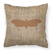 Carolines Treasures BB1058-BL-BN-PW1818 Moth Burlap and Brown   Canvas Fabric Decorative Pillow BB1058 18H x18W
