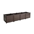 Brown Rectangular Plastic Planter Box Indoor Outdoor Planting Kit for ...
