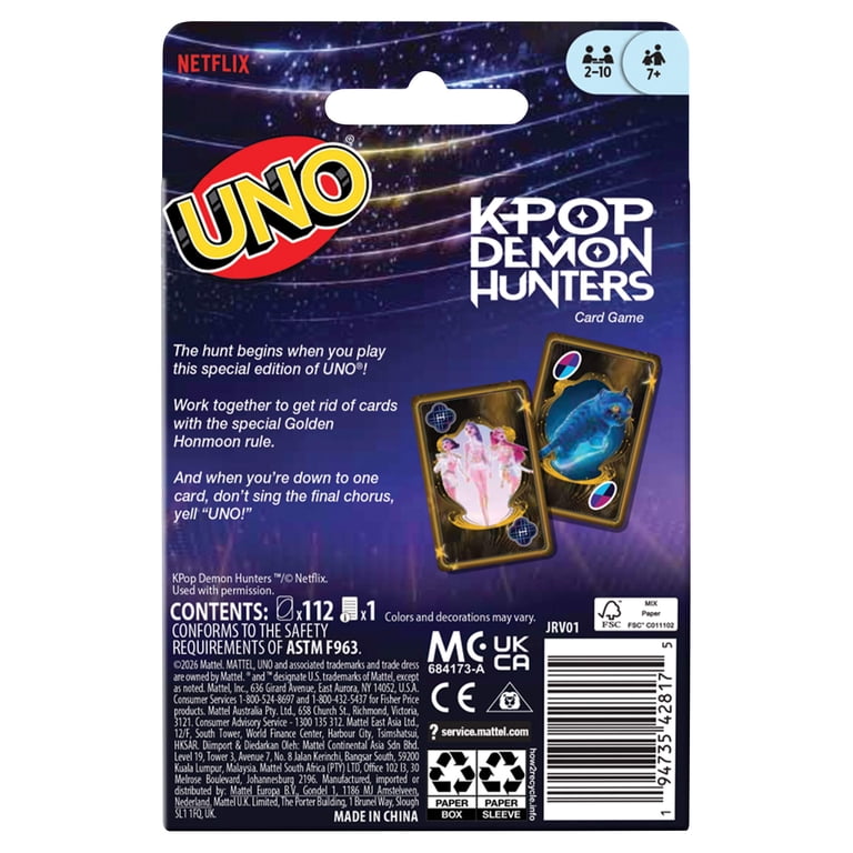 UNO KPop Demon Hunters Card Game for Kid, Adult & Family Nights