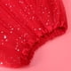 thumbnail image 5 of FELTECHELECTR Falda tutú con lentejuelas, luminosa, de media longitud, de malla, para festivales, de gasa, accesorio de fiesta para mujeres adultas (roja), 5 of 7