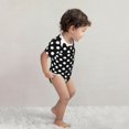 thumbnail image 4 of Xecao Black and White Polka Dot Pattern Baby Climbing Bodysuit Short Sleeve Onesie Unisex 0-12 Months Baby Shirt Newborn Outfits Crotch snap design-9M, 4 of 6