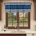 thumbnail image 6 of 2 Pack Navy Blue Boho Valances for Windows Bedroom Living Room Window Treatments, Vintage Ethnic Tribe Abstract Art Rod Pocket Valance Drapes Short Kitchen Curtains Over Sink 42"x18", 6 of 8
