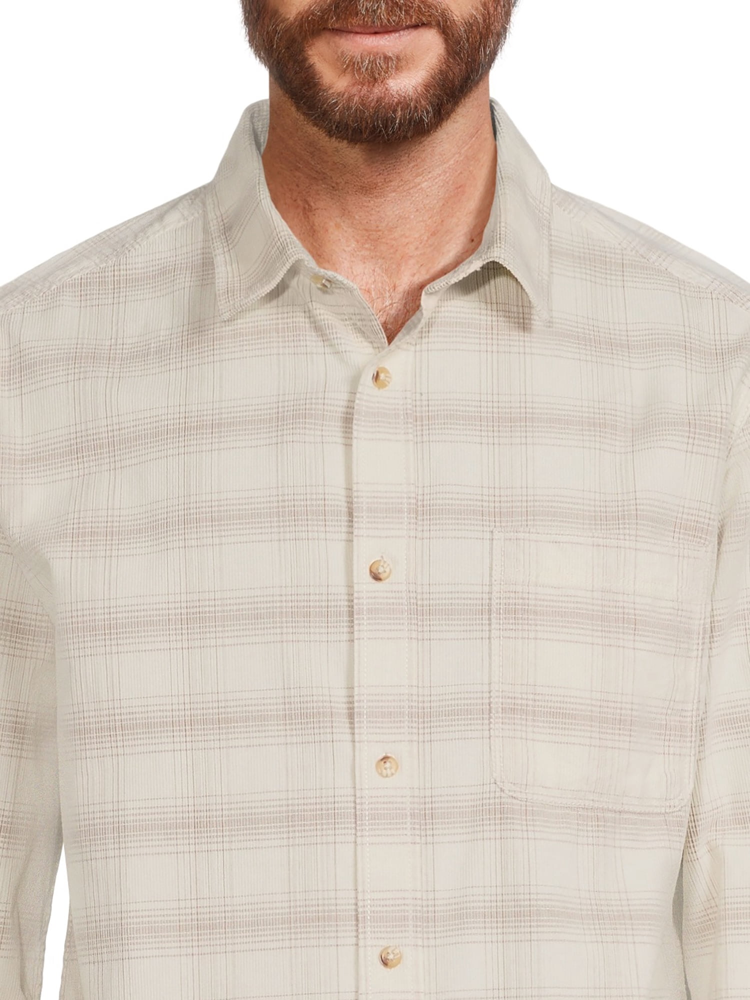 George Men's Corduroy Shirt with Long Sleeves, Sizes S-3XL