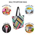 thumbnail image 7 of FORMRS Womens Canvas Tote Bag with Zipper Inner Pocket Shoulder Handbag, Red Geometric, 7 of 7
