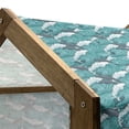 thumbnail image 5 of Sea Animals Pet House, Wavy Ocean with Dolphins Windy Surfing Doodle Style Art Print, Outdoor & Indoor Portable Dog Kennel with Pillow and Cover, 5 Sizes, Charcoal Grey Teal White, by Ambesonne, 5 of 5