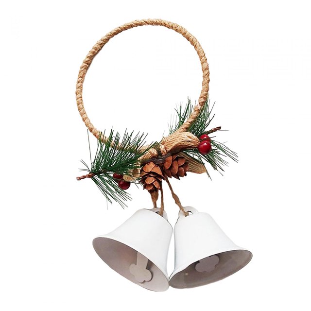 Decoración de campanas de árbol de Navidad, adornos navideños para del Patio del Hotel Blanco mayimx Colgantes de campana