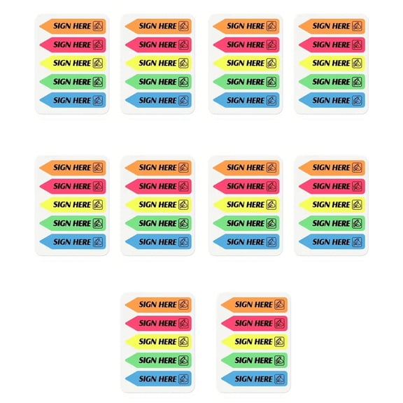 Sign and Date Here Tabs for Office School Annotating Books Reading, Sign Here Stickers Tabs