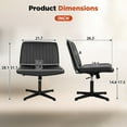 thumbnail image 2 of BestOffice Armless Office Chair, Criss Cross Legged, No Wheels Swivel for Men, Women(Black), 2 of 8