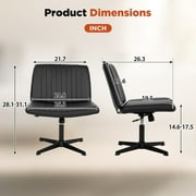BestOffice Armless Office Chair, Criss Cross Legged, No Wheels Swivel for Men, Women(Black)