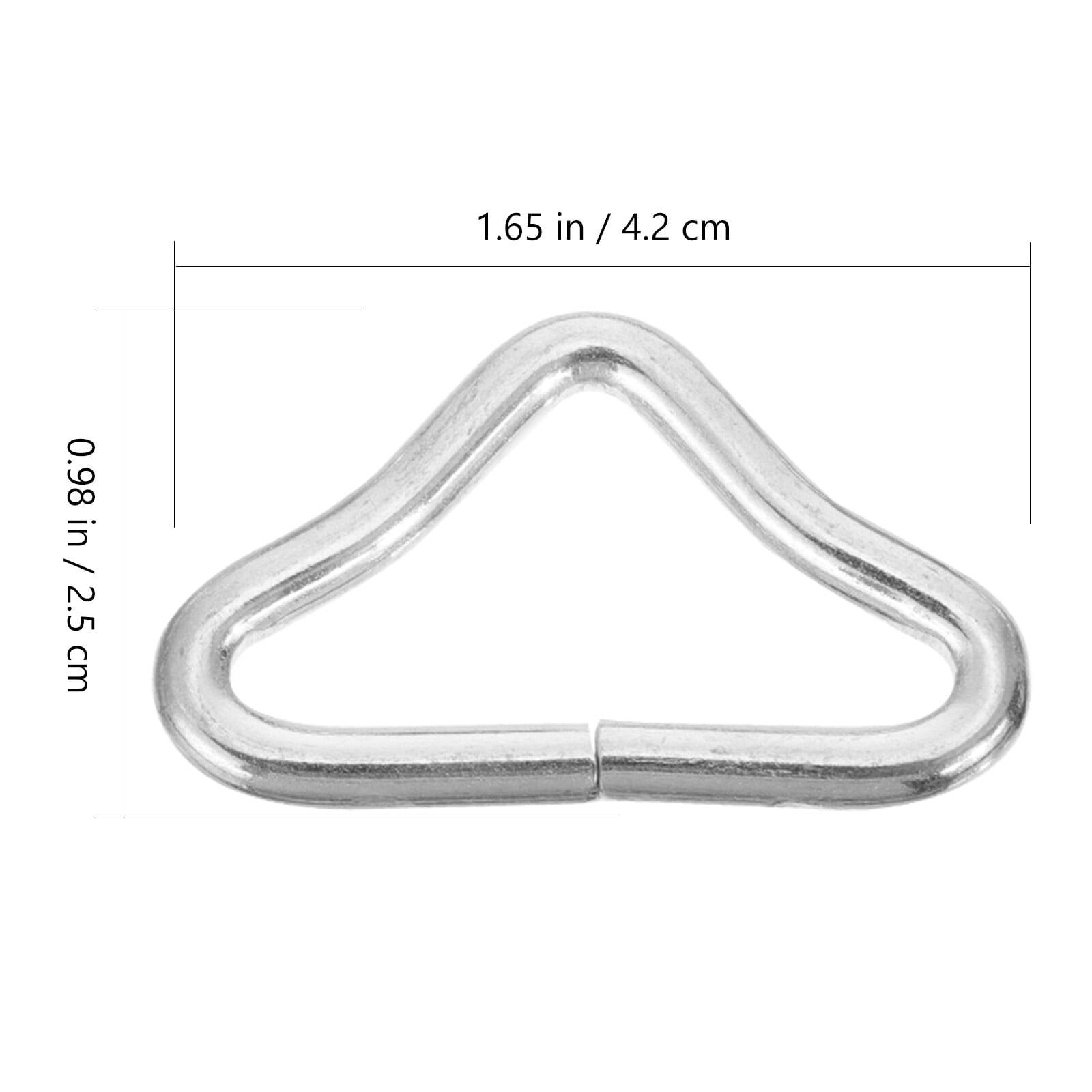 FUEENIRVA 40Pcs Zinc Plated Steel Triangle Rings Durable Trampoline Buckles with High Strength Plated Silver