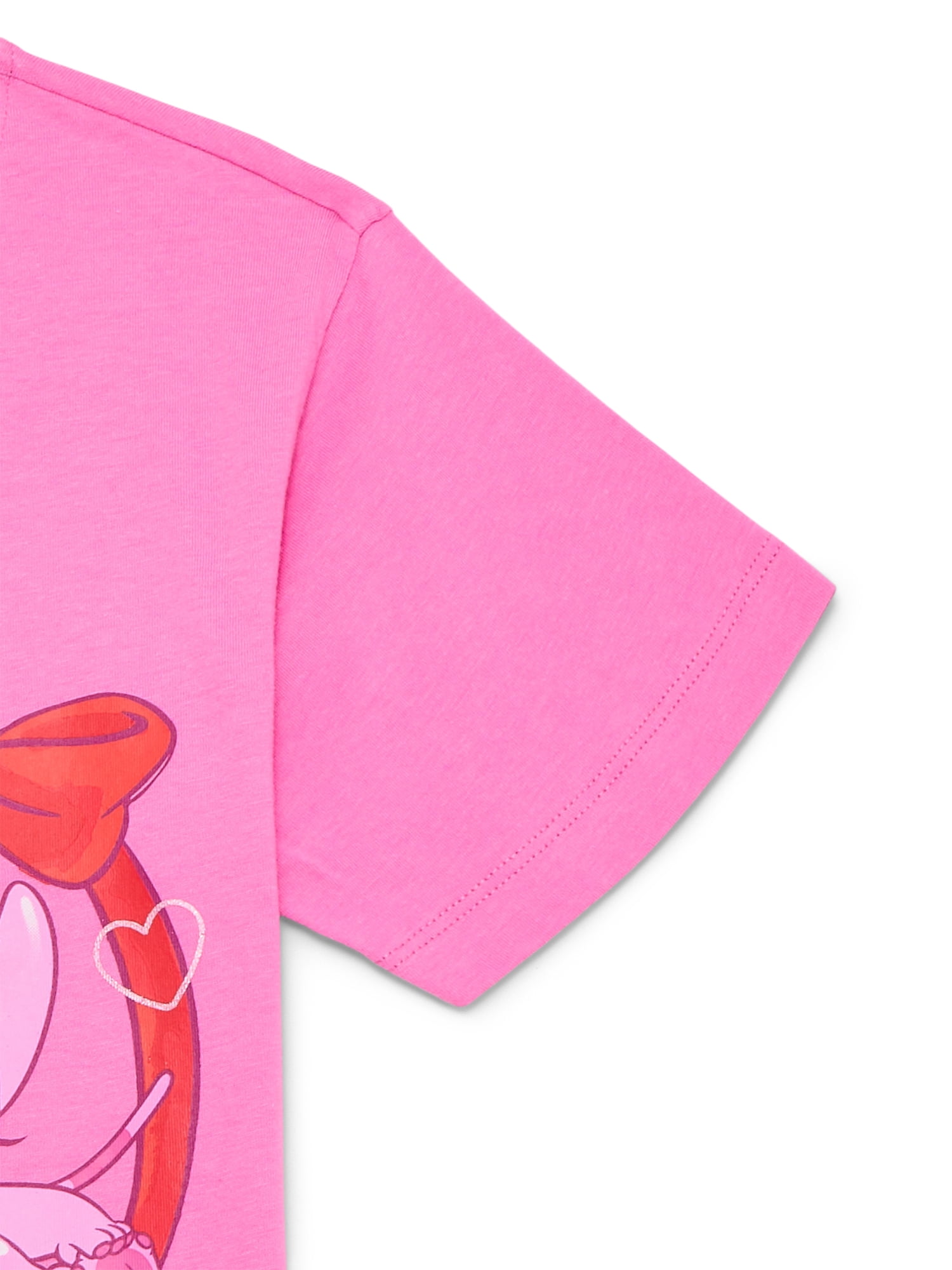 Stitch & Angel Girls Valentine's Day Graphic Tee, Sizes 4-16