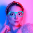 thumbnail image 2 of Sylvtty Neon Glow Glasses UV Black Light Absorption Luminous Party Glasses 5 Colors Glow in The Dark Birthday Wedding Decorations Party Supplies, 2 of 7