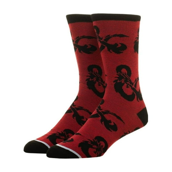 Dungeons & Dragons Printed Red Crew Socks for Men