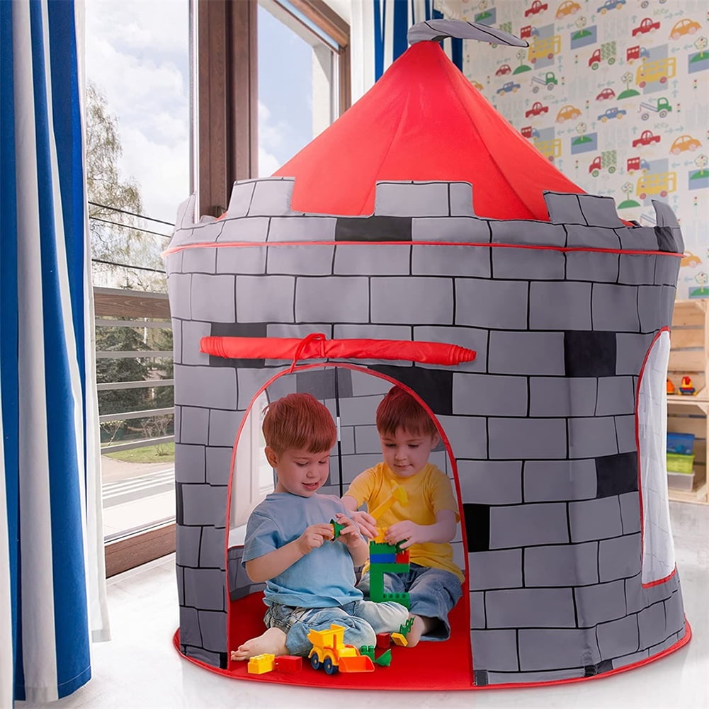 Kadyn Playhouse Castle Pop Up Tent, Outdoor Indoor Big Tent with Ocean Ball, Portable Children's Play Tent for Indoor and Outdoor, Red Kadyn Playhouse Castle Pop Up Tent, Outdoor Indoor Big Tent with Ocean Ball, Portable Children's Play Tent for Indoor and Outdoor, Red