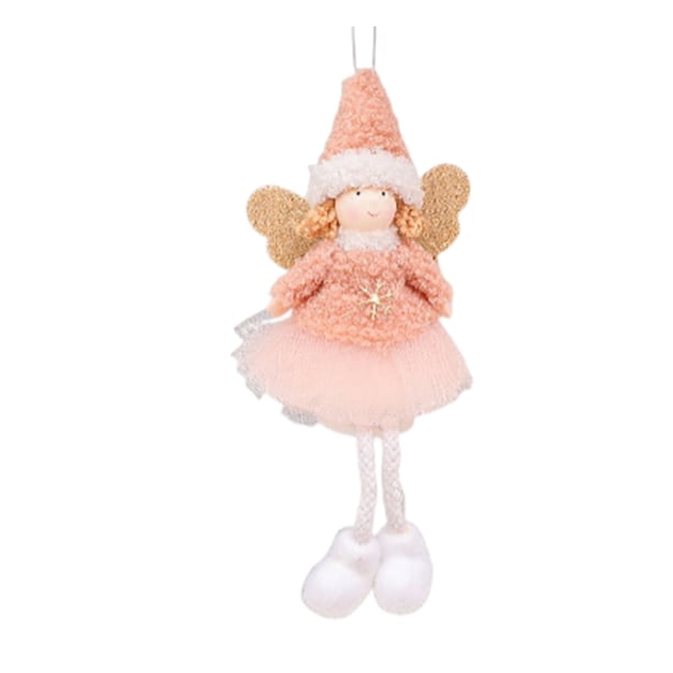 Bewildely Muñeco de Ángel de Navidad, accesorios de decoración navideña, diseño de escena DIY, colgante de Navidad de Año Nuevo, regalo, adorno para Kits de decoración para fiestas Rosado Bewildely HA070276-02