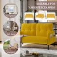 thumbnail image 5 of 47" Small Loveseat Sofa Couch for Small Spaces,Corduroy Upholstered 2-Seater Love Seats for Apartment, Bedroom,Office,Yellow, 5 of 7