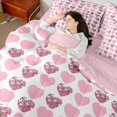 thumbnail image 4 of Homewish Love Heart Print Twin Bedding Sets 7-Piece for Female Men Adults,Pink White Bedding Comforter Set Microfiber,Romantic Valentine's Day Breathable Sheet Sets,Microfiber Bedroom Decor, 4 of 8