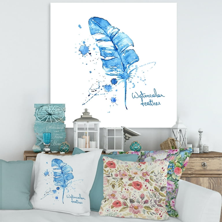 Blue Grunge Feathers Art: Canvas Prints, Frames & Posters