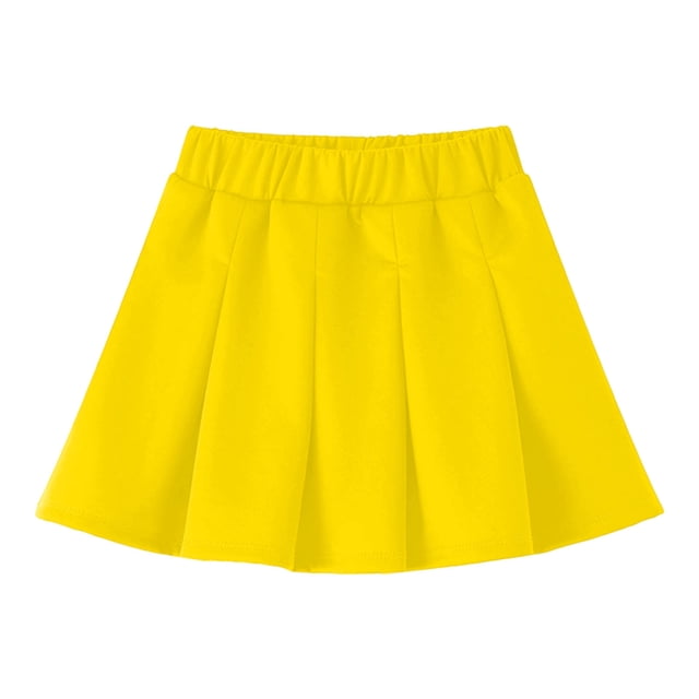 Odeerbi Niñas Falda Plisada Color Sólido Cintura Elástica Falda Uniforme de La Escuela