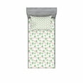 thumbnail image 2 of Forest Bedding Set with Sheet & Covers, Nursery Style Trees Bushes and Flying Butterflies with Polka Dots, Printed Bedroom Decor 2 Shams, 4 Sizes, Pink and Pale Green, by Ambesonne, 2 of 3
