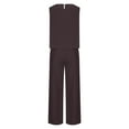 thumbnail image 5 of Dazajoo Women's Cotton Linen Summer Outfits Sleeveless Tops and Wide Leg Pants Matching Sets 2 Piece Solid Color Lounge Suits with Pockets,Brown,S, 5 of 7