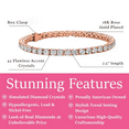 thumbnail image 3 of Cate & Chloe Olivia 18k Rose Gold Plated Tennis Bracelet With Simulated Diamond Crystals for Women, 3 of 10