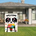 thumbnail image 3 of Amhnf Welcome Dog With Flowers Garden Flag For Home Outdoor Garden Yard Decor 12x18 inch, 3 of 5