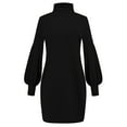 thumbnail image 3 of JINMGG Dress for Women Plus ,Womens Turtleneck Sweater Dress Ladies Long Sleeve Jumper Mini Dresses Black XXL, 3 of 6