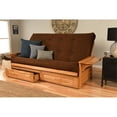 thumbnail image 2 of Pemberly Row Futon with Suede Fabric Mattress in Brown and Butternut, 2 of 3