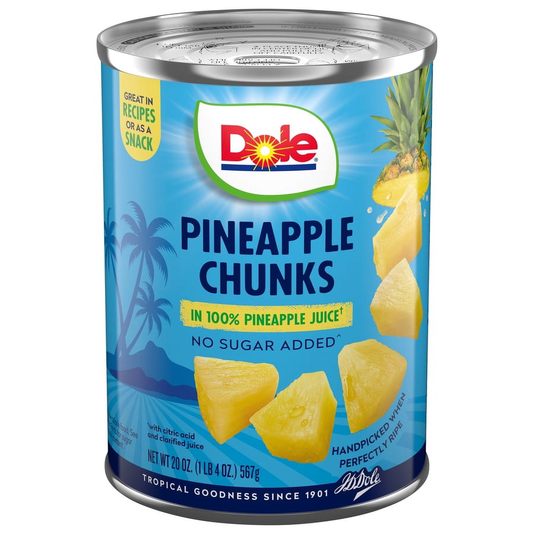 Dole Pineapple Chunks in 100% Pineapple Juice, 20 oz Can - Walmart.com