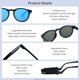 thumbnail image 4 of Gafas de sol redondas polarizadas negras/azules COCOSAND para bebés y niños pequeños, 4 of 7
