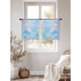 thumbnail image 2 of Blue Pink Mshroom Sheer Curtains 54 Inch Length 2 Panels Set, Contemporary Botanical Butterfly Art Voile Window Treatment Rod Pocket Short Kitchen Curtains Drapes for Bedroom 52"x54"x2, 2 of 7