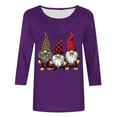 thumbnail image 4 of VKOYWKM Merry Christmas T Shirts Women 3/4 Sleeve Tops Loose Fit Fall T Shirts Casual Crew Neck Merry Xmas Tunic Blouse, 4 of 5