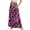 Dark Purple, variant on Women's Floral Print Flowy Flared Maxi Skirt with Ruffle Hem, A-Line Elastic Waist Elegant Tiered Layered Bohemian Long Skirt for Casual Summer Dresses and Boho Chic Style,Green 2XL