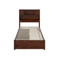 thumbnail image 4 of Hadley Twin XL Wood Platform Bed with Panel Footboard & Drawers in Walnut, 4 of 5