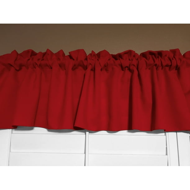 Solid Poplin Window Valance 58" Wide Red