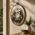 thumbnail image 4 of Vintage Christmas Wreath Wall Art Framed, Rustic Christmas Canvas Prints, Farmhouse Cozy Christmas Hanging Canvas Prints for Home Bedroom Living Room Decoration(B), 4 of 7