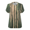 thumbnail image 5 of JURANMO Oversized Tshirts for Women Vintage Stripe Print V Neck Tops Short Sleeve Plus Size Tees Shirt 2025 Summer Casual Loose Fit Tunic Blouses Green XXL Fall Savings, 5 of 6