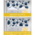 thumbnail image 6 of Blue Blocks Tie Up Valances Curtain, Adjustable Kitchen Modern Art Yellow Line Decor Valances for Windows Decor, Rod Pocket Short Curtains Set for Bedroom/Bathroom, 42"x12", 6 of 8