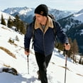 thumbnail image 3 of Fexilor Men's Winter Cotton Sherpa-Lined Jacket, Casual Trucker Outerwear with Flap Pockets, 3 of 9