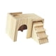 thumbnail image 4 of Casa de hámster de madera, accesorios para jaulas, divertida cabaña de cámara de jerbos con escalera, casa de jerbos para chinchilla, lemmings, enano, 4 of 9