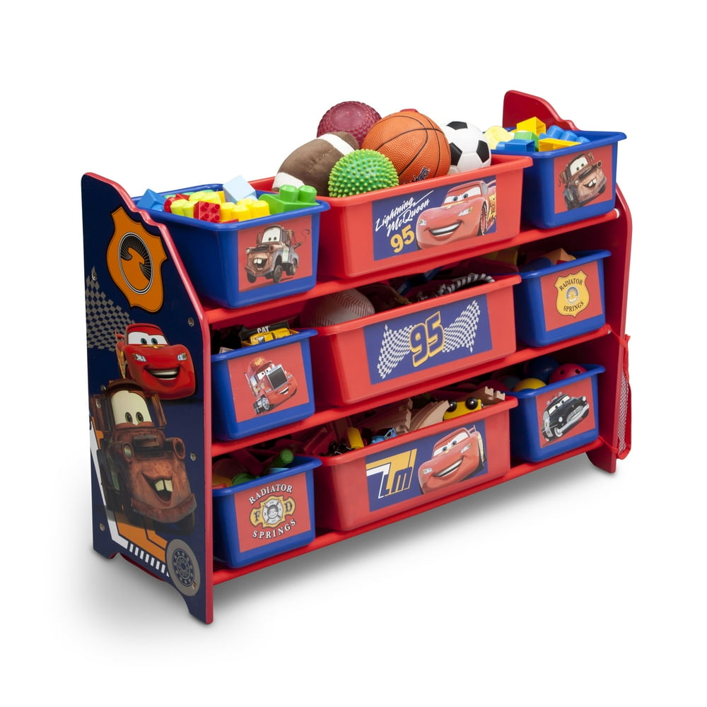 Disney Pixar Cars 9 Bin Plastic Toy Organizer