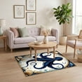 thumbnail image 3 of ODIKA 4'x6' Ultra-Soft Area Rug, Octopus Nautical Koi Tentacle Spotted Ship Cartoon Pirate Bathroom None Washable, Bare feet friendly, Silk-Touch for Bedroom Home office, 3 of 7