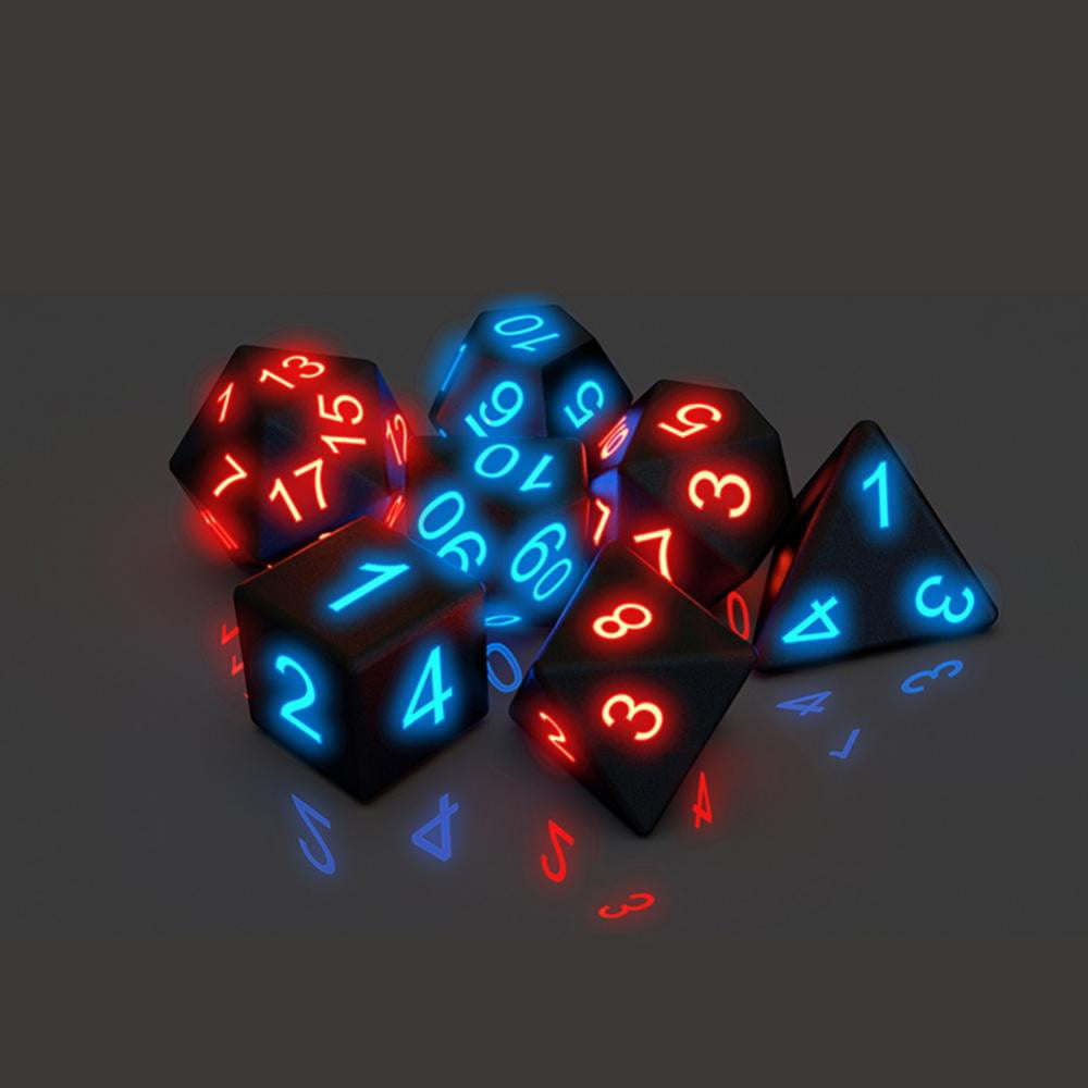 7 Pcs Luminous Polyhedral Dice Set For Dungeons & Dragons Table Game DND E0X0 