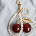 thumbnail image 5 of Farcauo Cherry Keychain Fashion Bag Charms Cute Pearl Keychains for Women Kawaii Red Purse Charm Car Keyrings, 5 of 7