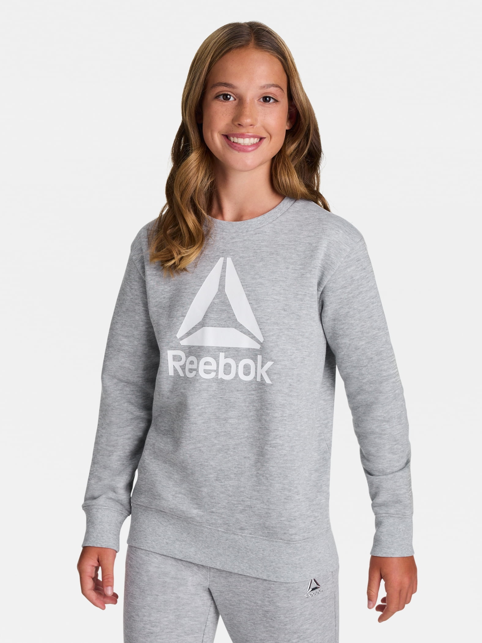Reebok Girl's Game Day Fleece Crewneck, Sizes 4-18